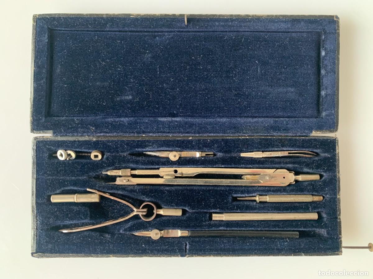 Escriban&iacute;a: Reform Comp&aacute;s Precisi&oacute;n Estuche Antiguo S.XX - Foto 2