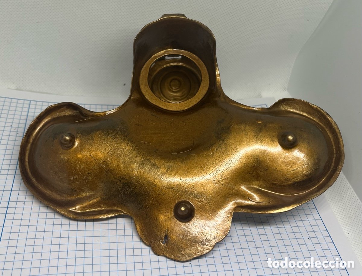 Escriban&iacute;a: TINTERO ESTILO ART NOUVEUAU DE BRONCE - Foto 6