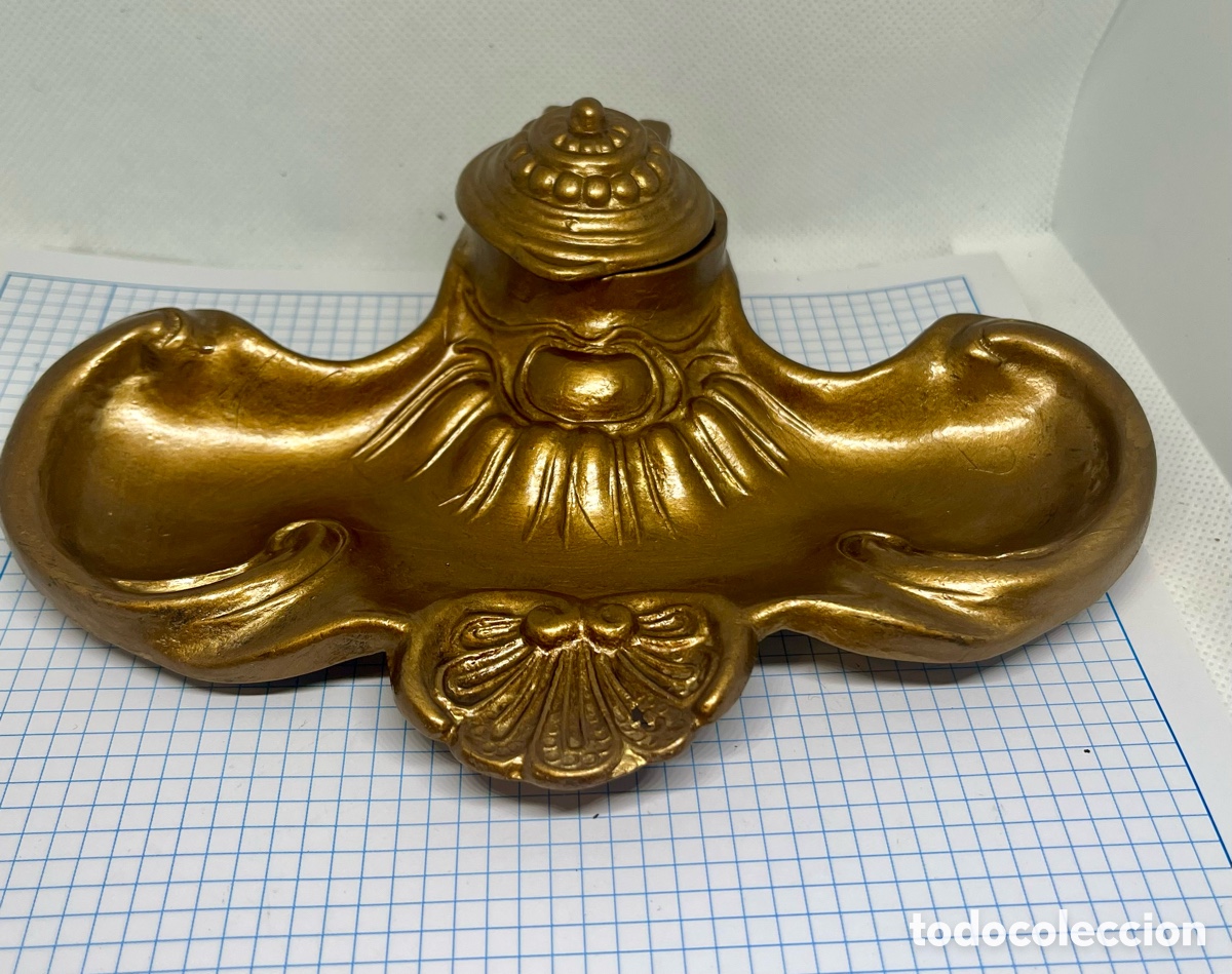 Escriban&iacute;a: TINTERO ESTILO ART NOUVEUAU DE BRONCE - Foto 1