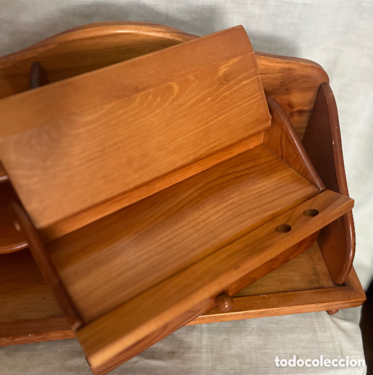 Escriban&iacute;a: ESCRIBAN&Iacute;A DE MADERA DE CEREZO , VINTAGE - Foto 12