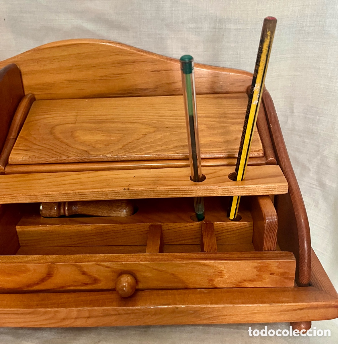 Escriban&iacute;a: ESCRIBAN&Iacute;A DE MADERA DE CEREZO , VINTAGE - Foto 16