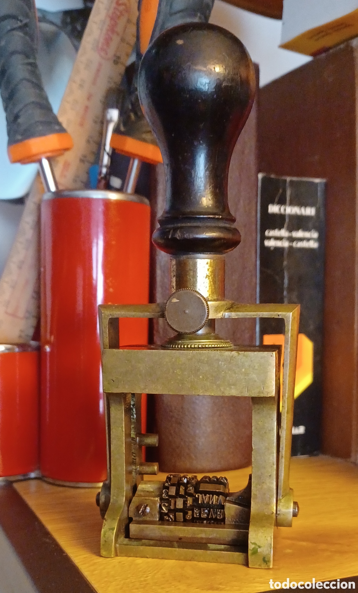 Escriban&iacute;a: Sello Antiguo Lat&oacute;n con Fecha - Foto 3
