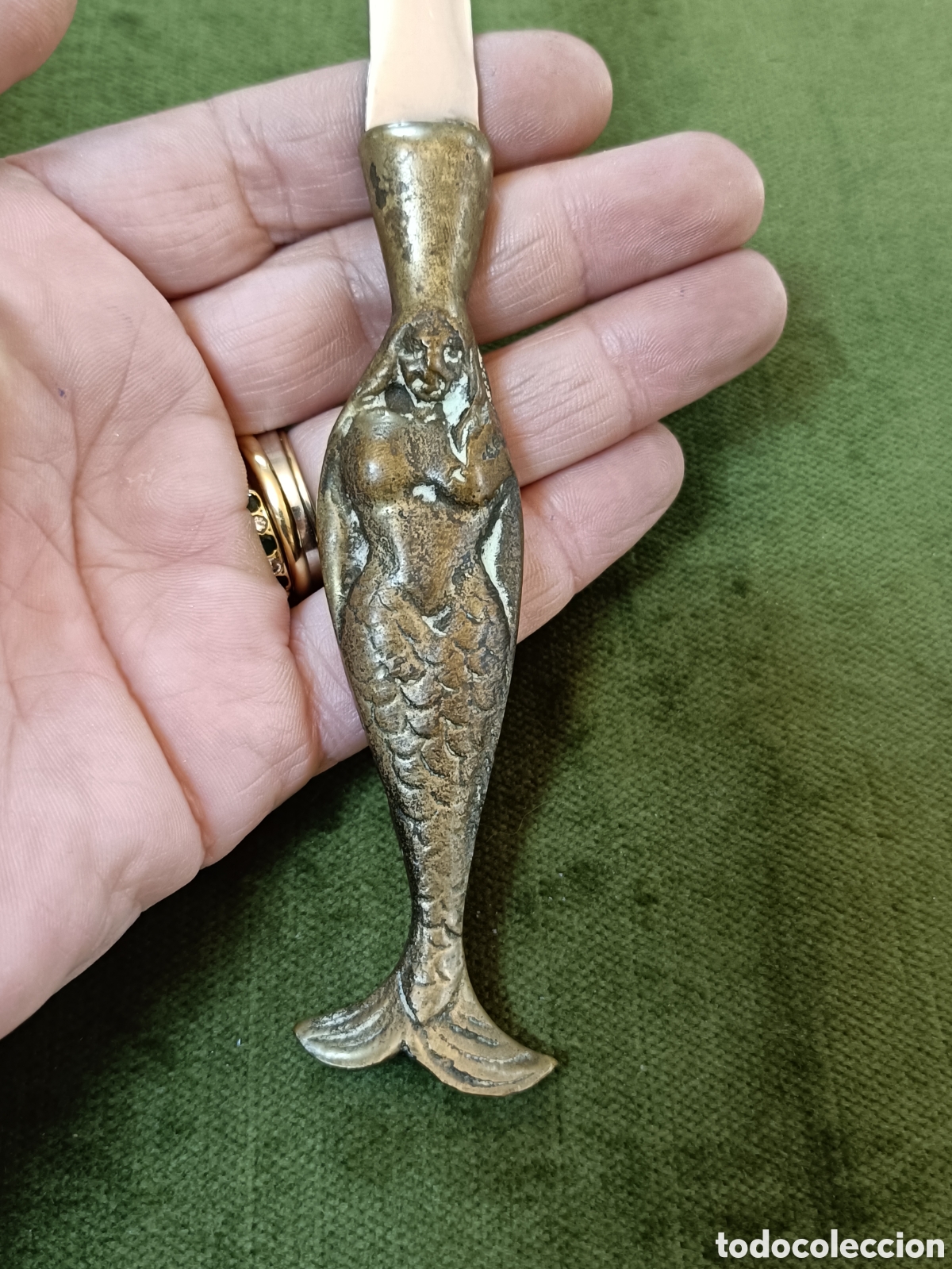 Escriban&iacute;a: ABRECARTAS EN FORMA DE SIRENA MANGO BRONCE - Foto 5