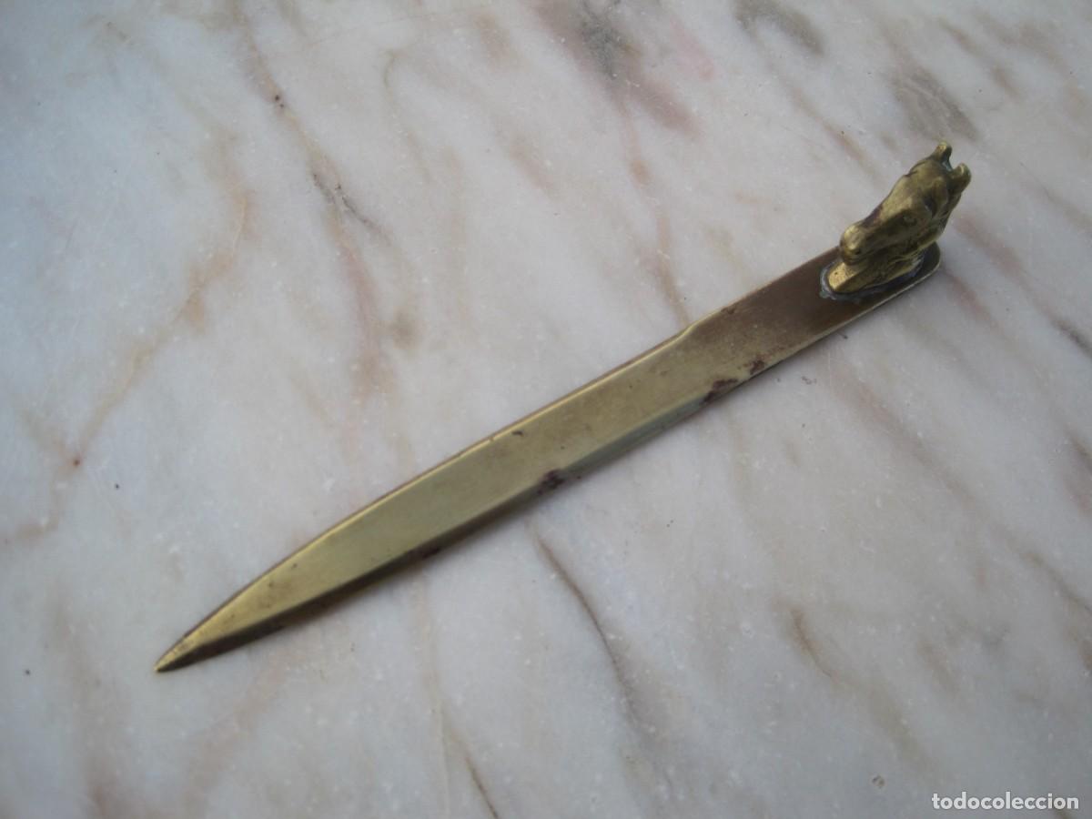 Escriban&iacute;a: ANTIGUO ABRECARTAS DE BRONCE - CABEZA DE CABALLO - Foto 1