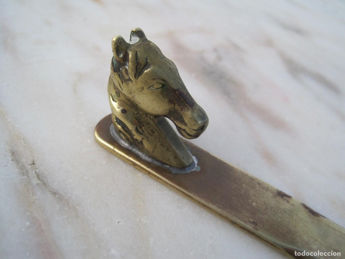 Escriban&iacute;a: ANTIGUO ABRECARTAS DE BRONCE - CABEZA DE CABALLO - Foto 3