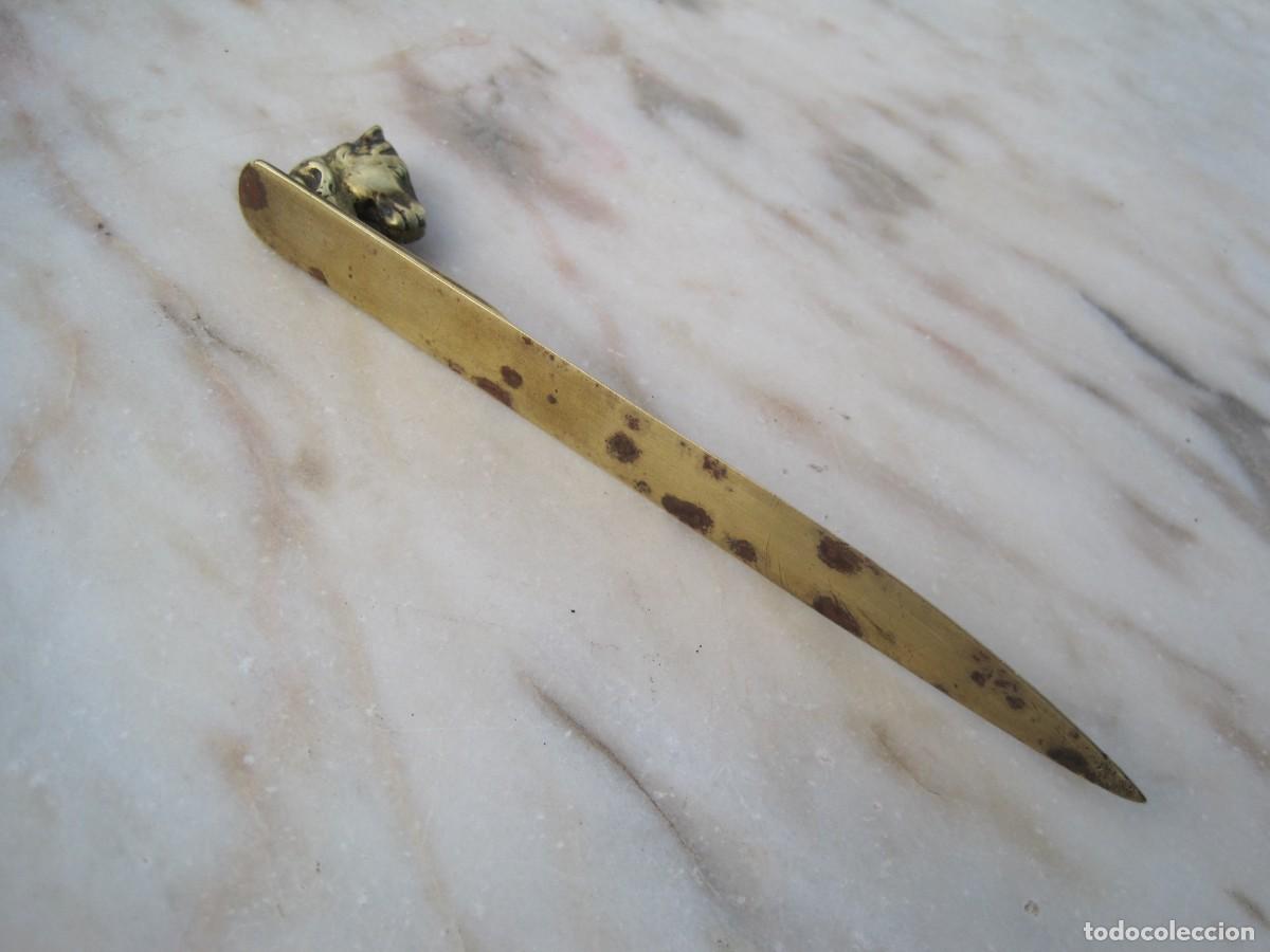Escriban&iacute;a: ANTIGUO ABRECARTAS DE BRONCE - CABEZA DE CABALLO - Foto 4