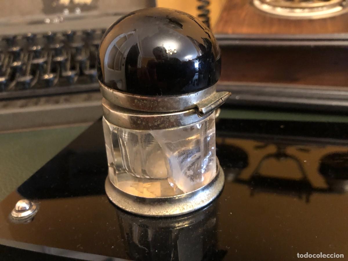 Escriban&iacute;a: ANTIGUO TINTERO DOBLE SOBRE BASE DE PIEDRA - Foto 6
