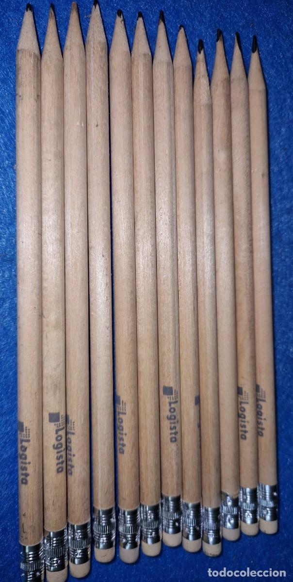 Escriban&iacute;a: 12 LAPICEROS DE MADERA CON GOMA DE BORRAR - Foto 1