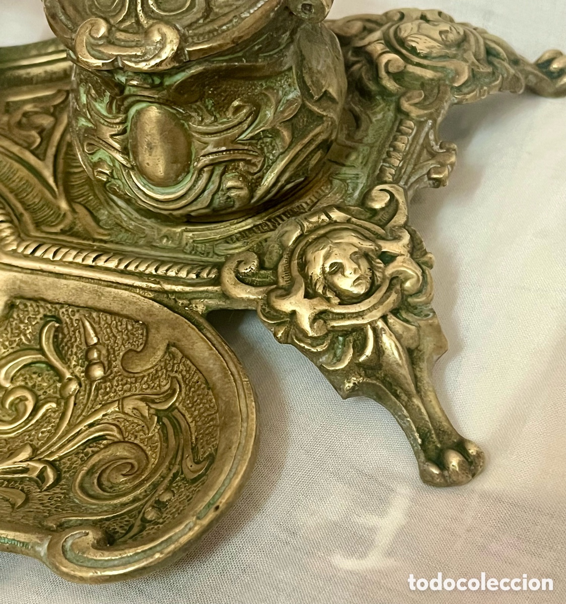 Escriban&iacute;a: ESCRIBAN&Iacute;A DE BRONCE DEL SIGLO XIX ( 2 TINTEROS ) - Foto 6