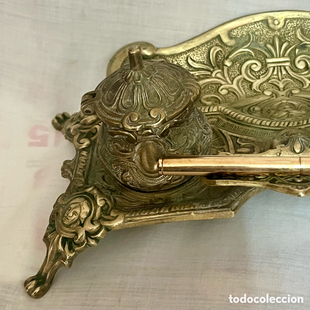 Escriban&iacute;a: ESCRIBAN&Iacute;A DE BRONCE DEL SIGLO XIX ( 2 TINTEROS ) - Foto 17