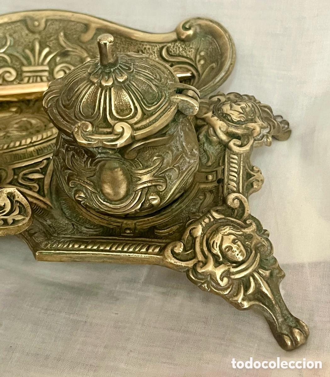 Escriban&iacute;a: ESCRIBAN&Iacute;A DE BRONCE DEL SIGLO XIX ( 2 TINTEROS ) - Foto 19