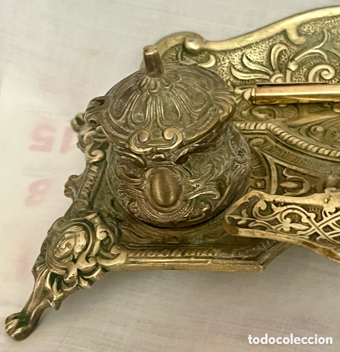 Escriban&iacute;a: ESCRIBAN&Iacute;A DE BRONCE DEL SIGLO XIX ( 2 TINTEROS ) - Foto 20