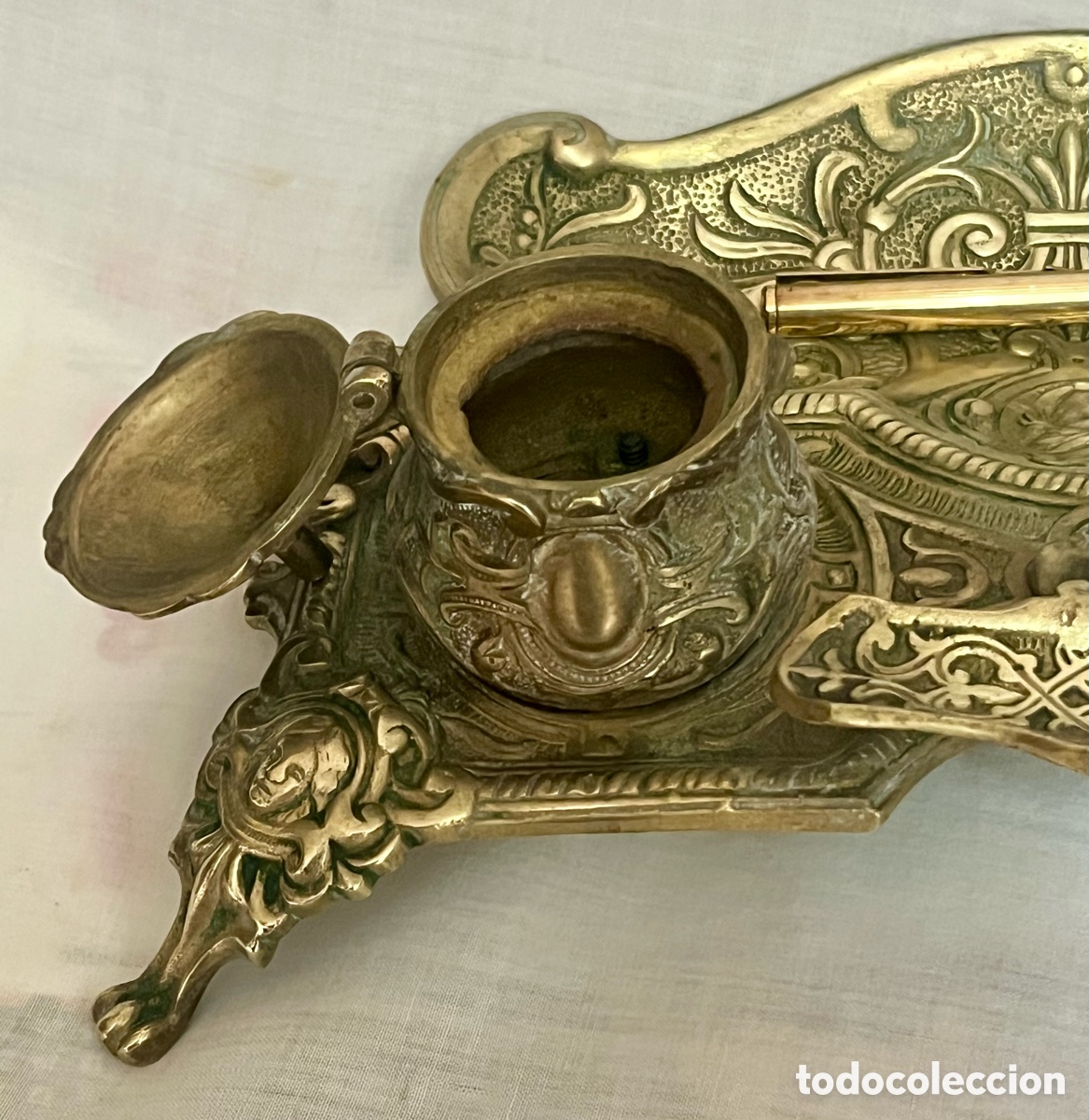 Escriban&iacute;a: ESCRIBAN&Iacute;A DE BRONCE DEL SIGLO XIX ( 2 TINTEROS ) - Foto 21