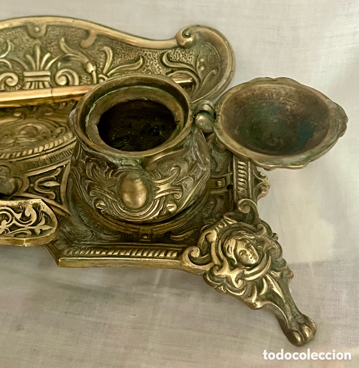 Escriban&iacute;a: ESCRIBAN&Iacute;A DE BRONCE DEL SIGLO XIX ( 2 TINTEROS ) - Foto 22