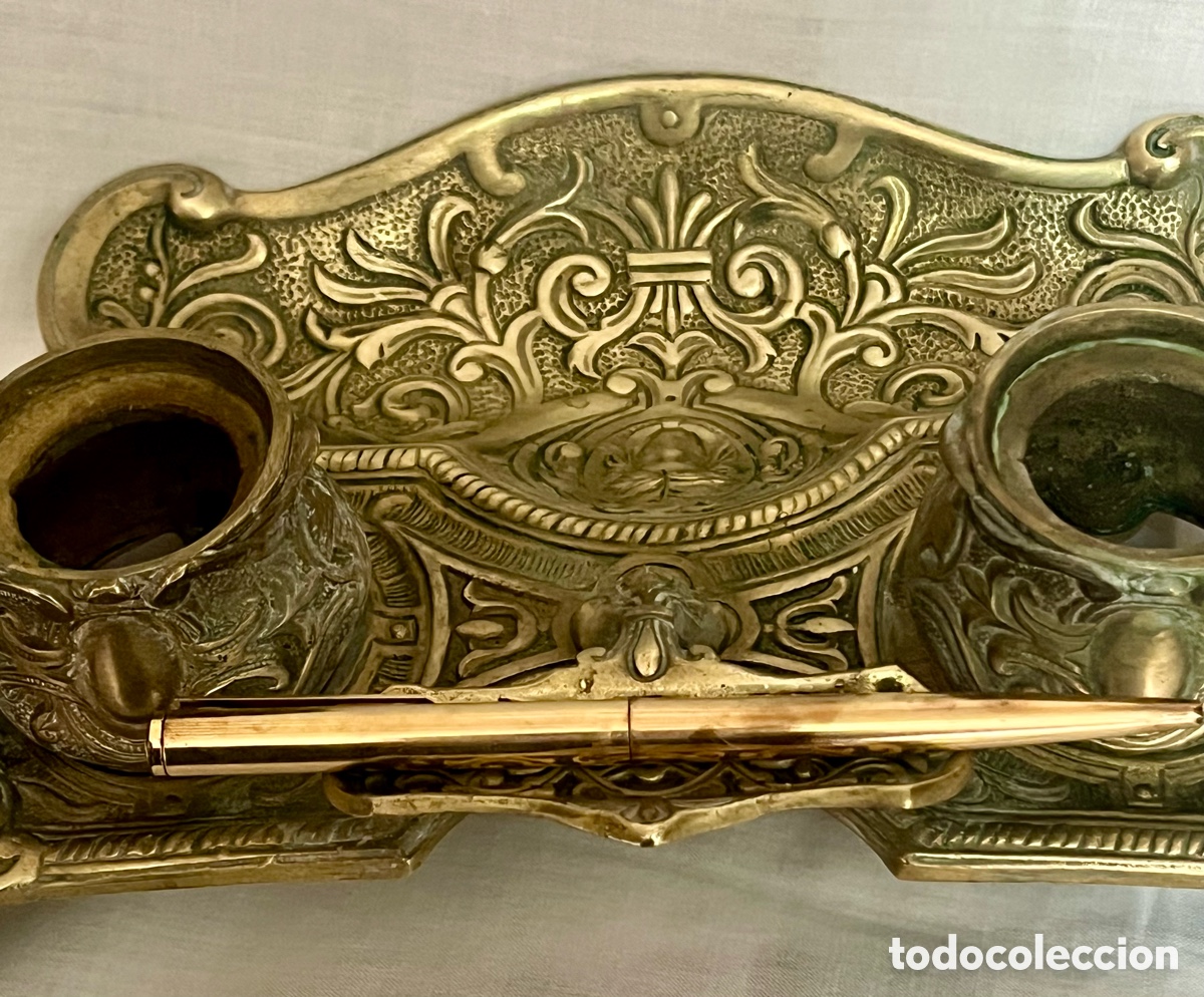 Escriban&iacute;a: ESCRIBAN&Iacute;A DE BRONCE DEL SIGLO XIX ( 2 TINTEROS ) - Foto 23