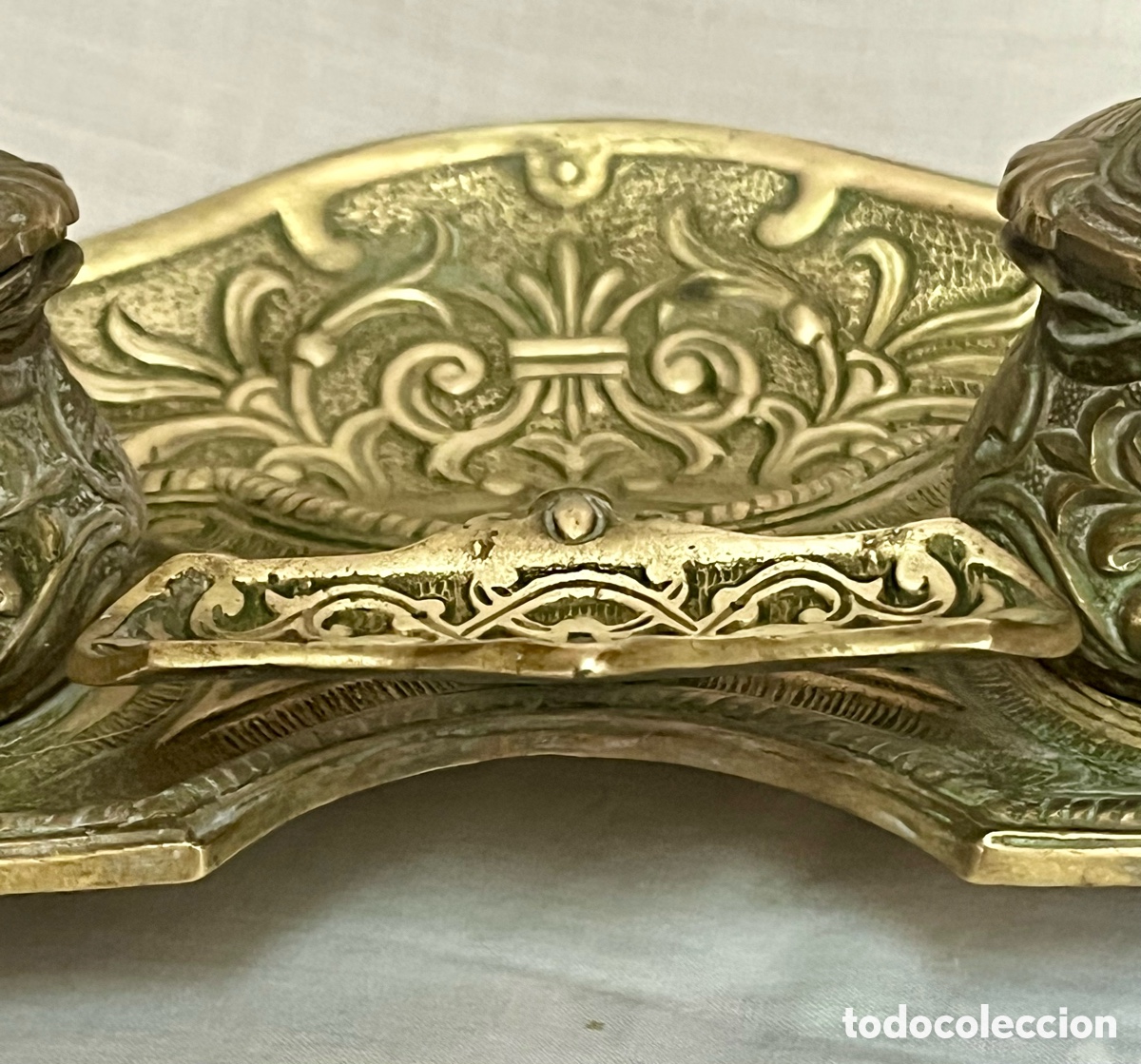 Escriban&iacute;a: ESCRIBAN&Iacute;A DE BRONCE DEL SIGLO XIX ( 2 TINTEROS ) - Foto 25