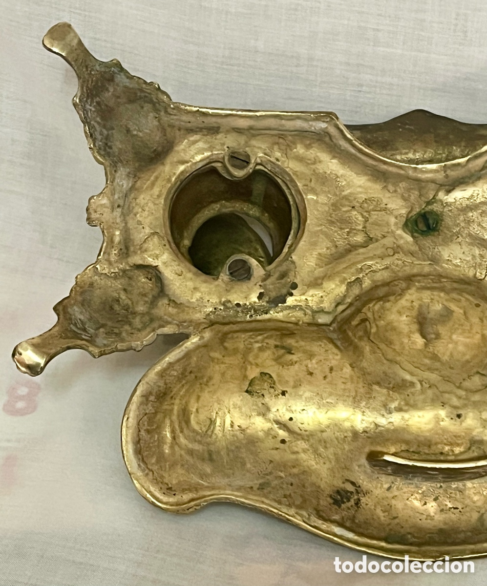 Escriban&iacute;a: ESCRIBAN&Iacute;A DE BRONCE DEL SIGLO XIX ( 2 TINTEROS ) - Foto 26