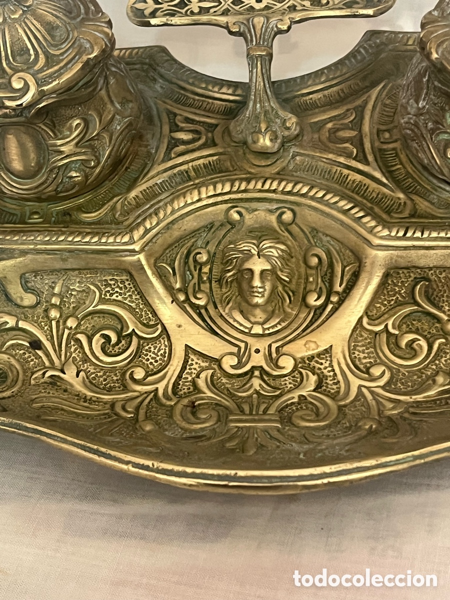 Escriban&iacute;a: ESCRIBAN&Iacute;A DE BRONCE DEL SIGLO XIX ( 2 TINTEROS ) - Foto 28