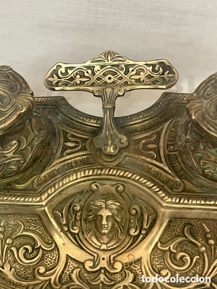 Escriban&iacute;a: ESCRIBAN&Iacute;A DE BRONCE DEL SIGLO XIX ( 2 TINTEROS ) - Foto 29
