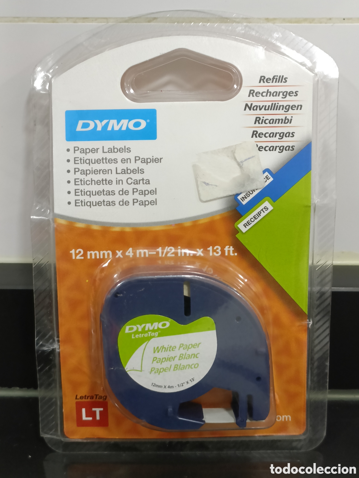 Escriban&iacute;a: Vintage LetraTag Dymo blanco 12mm - Foto 1