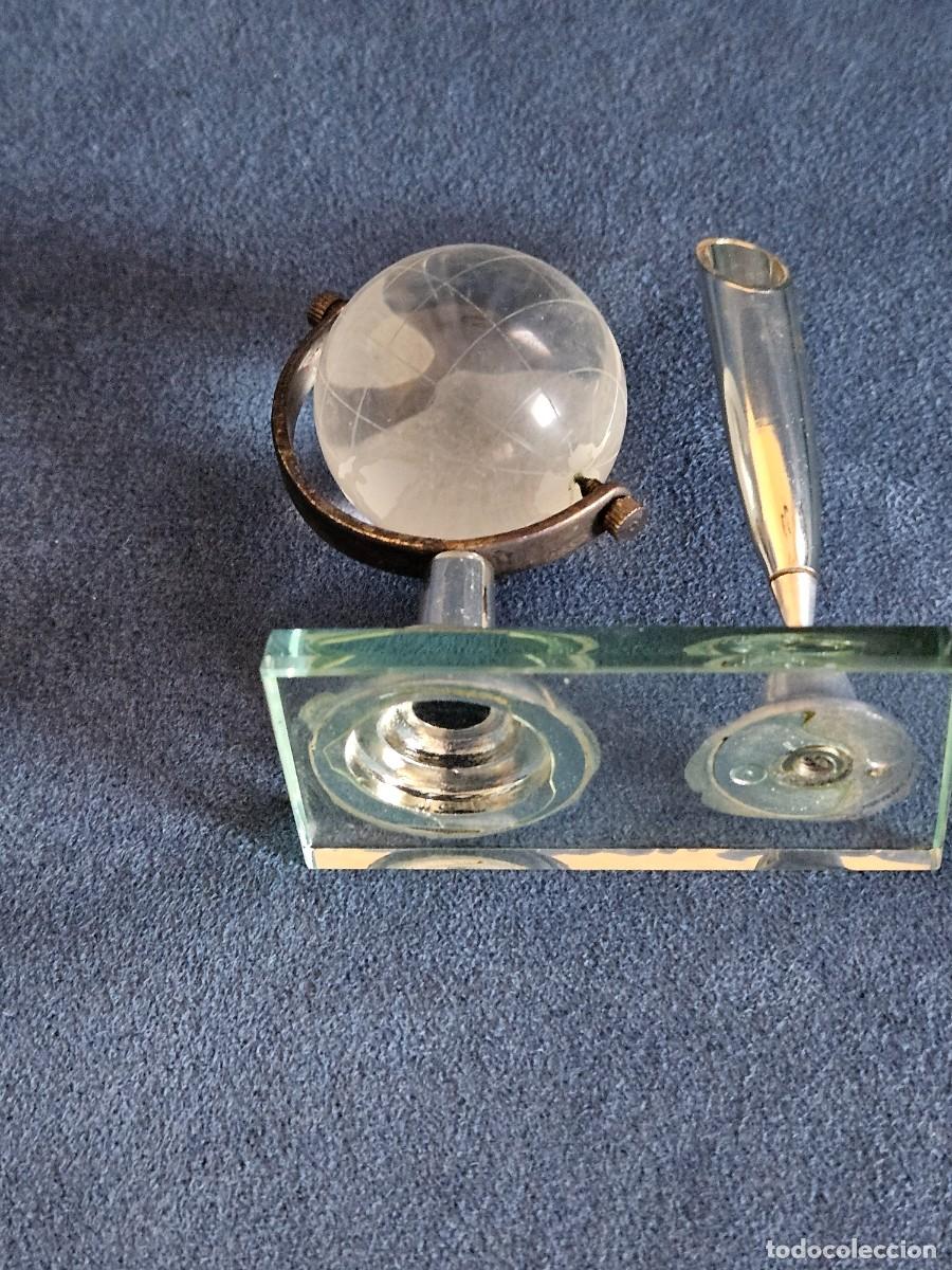Escriban&iacute;a: Escriban&iacute;a Con Globo Terr&aacute;queo De Cristal Y Base De Pl&aacute;stico. - Foto 5