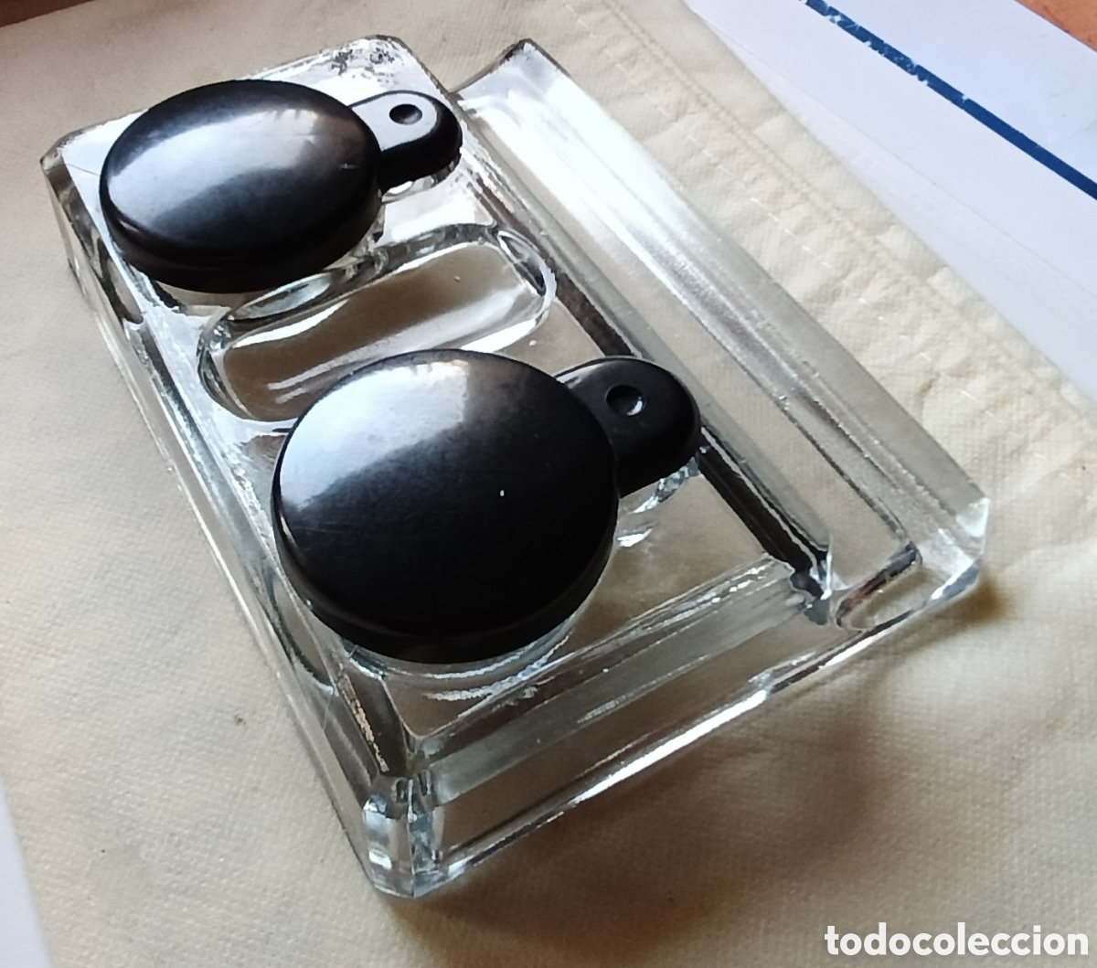 Escriban&iacute;a: Escriban&iacute;a de cristal con reposa plumas - Foto 2