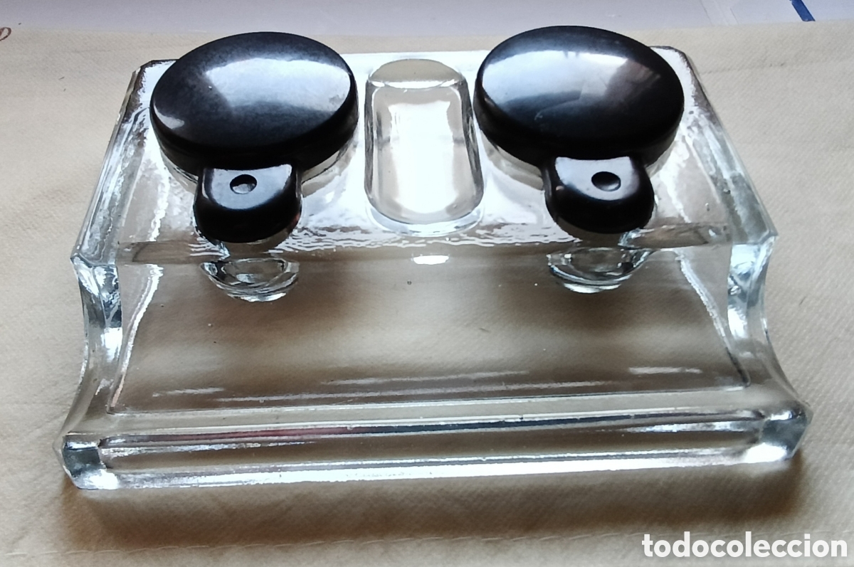 Escriban&iacute;a: Escriban&iacute;a de cristal con reposa plumas - Foto 1