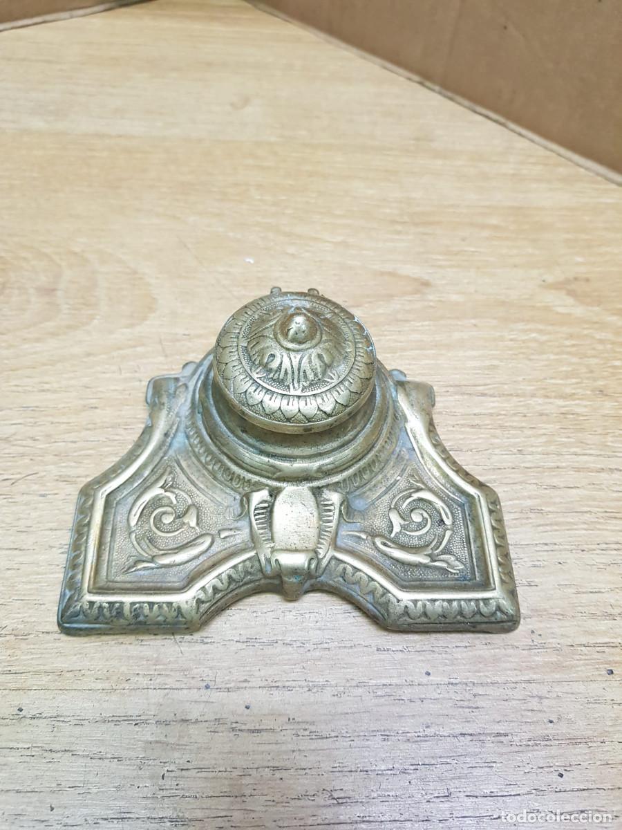 Escriban&iacute;a: ANTIGUO TINTERO DE BRONCE - Foto 1