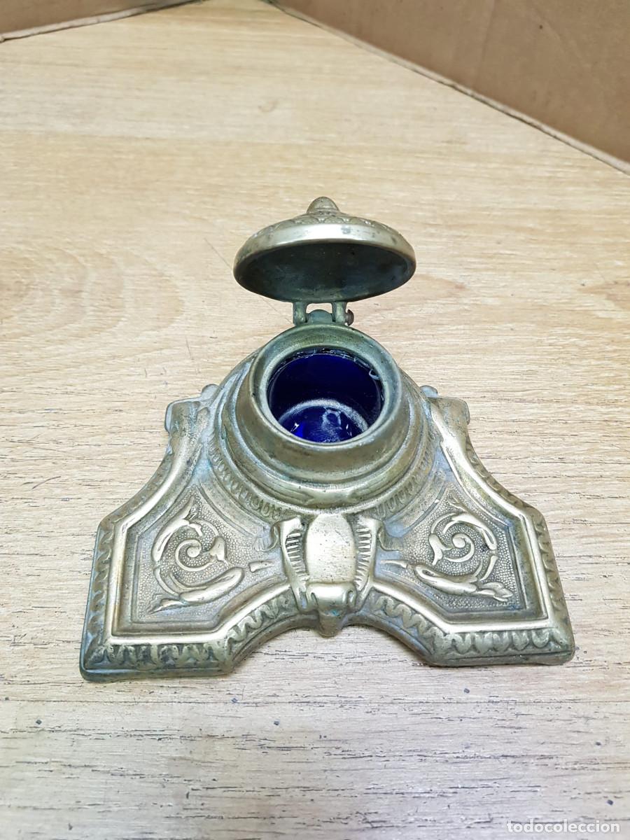 Escriban&iacute;a: ANTIGUO TINTERO DE BRONCE - Foto 2