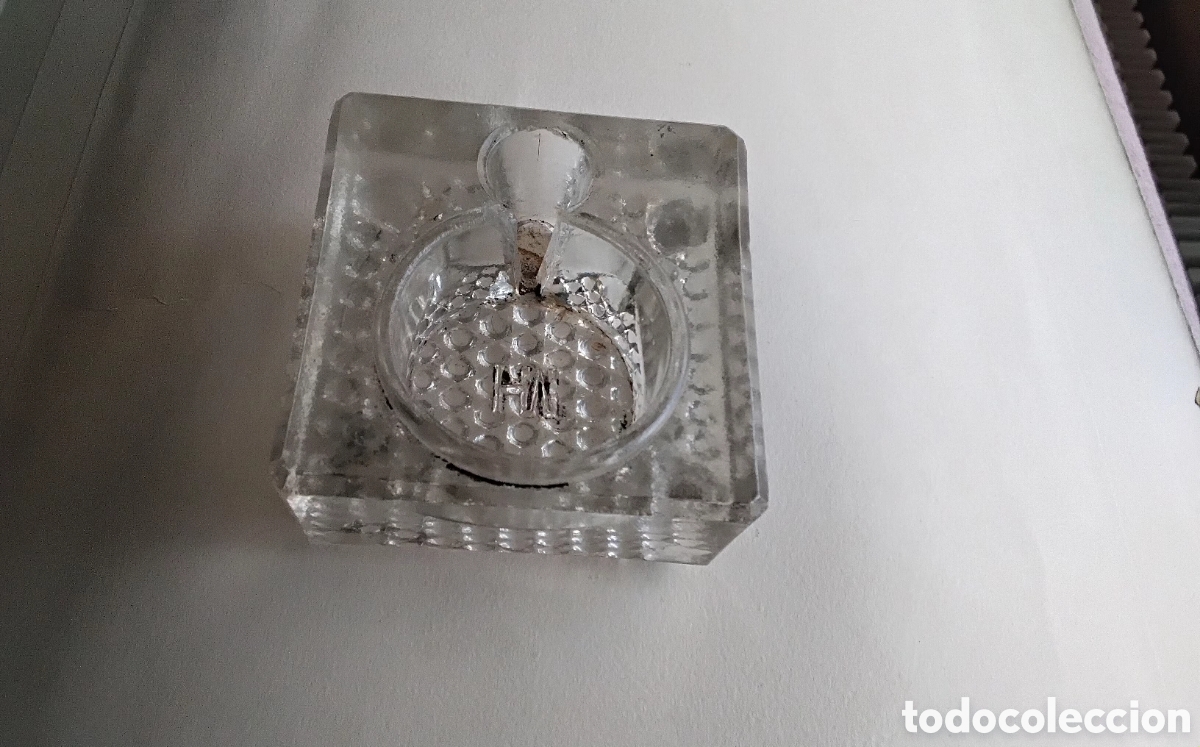 Escriban&iacute;a: Antiguo tintero de vidrio macizo - Foto 2