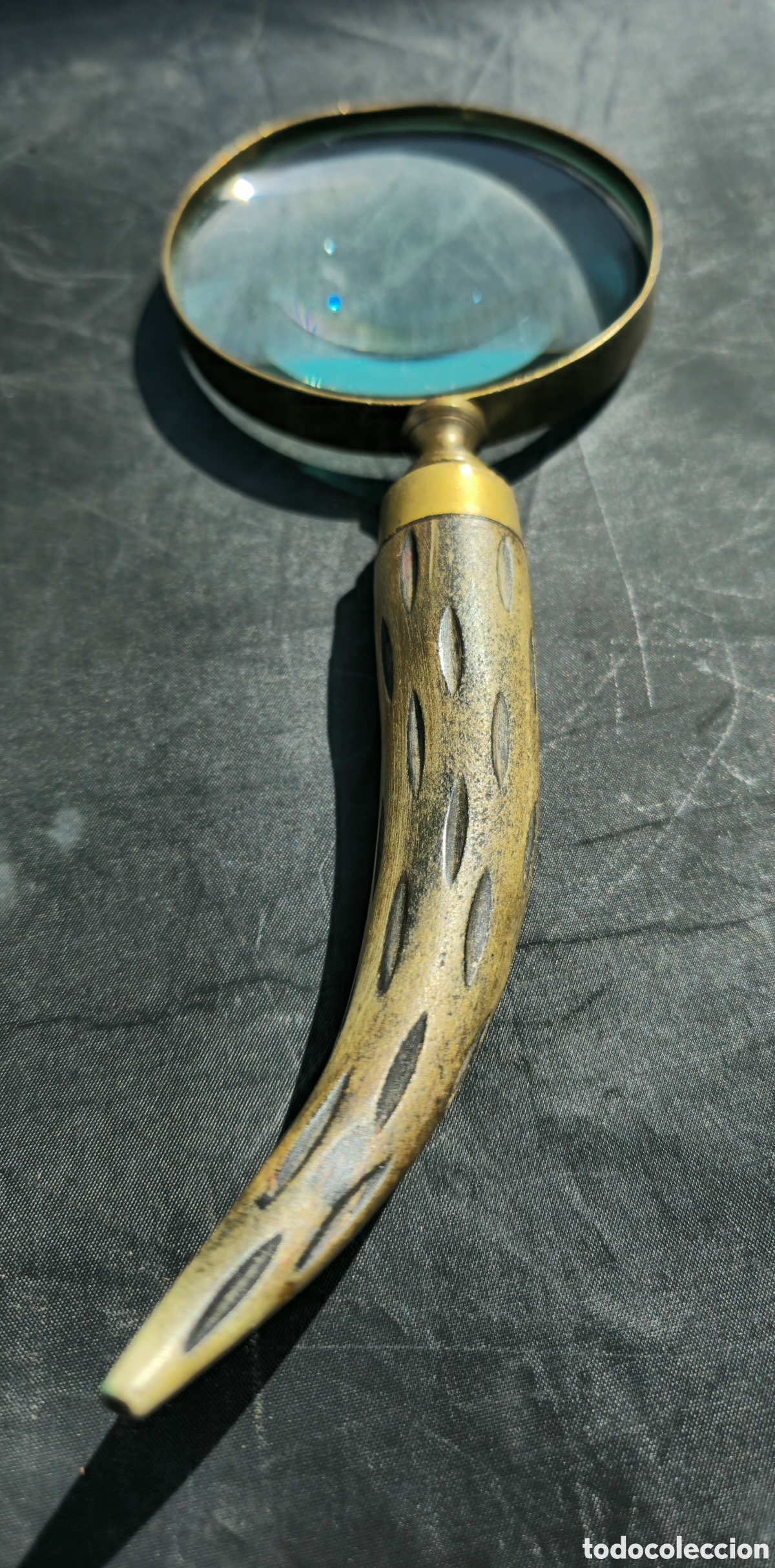Escriban&iacute;a: Lupa vintage laton y madera - Foto 3