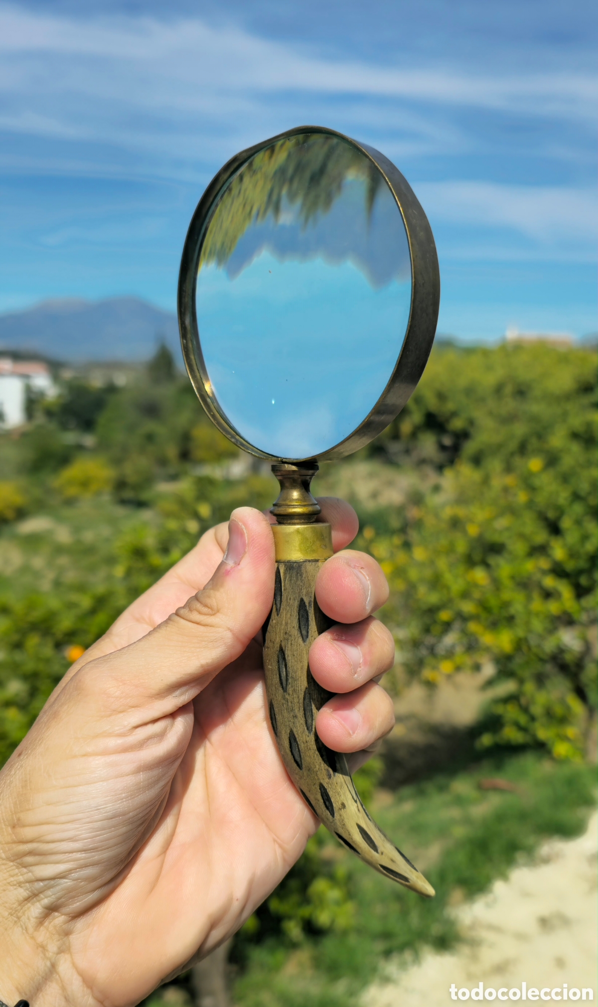 Escriban&iacute;a: Lupa vintage laton y madera - Foto 7
