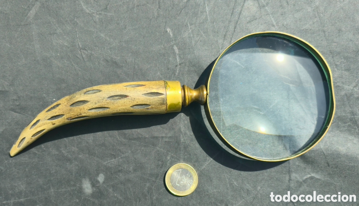 Escriban&iacute;a: Lupa vintage laton y madera - Foto 1