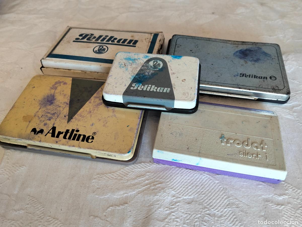 Escriban&iacute;a: Lote 5 cajas tampones de tinta de escribir antiguos Pelikan trodat Artline