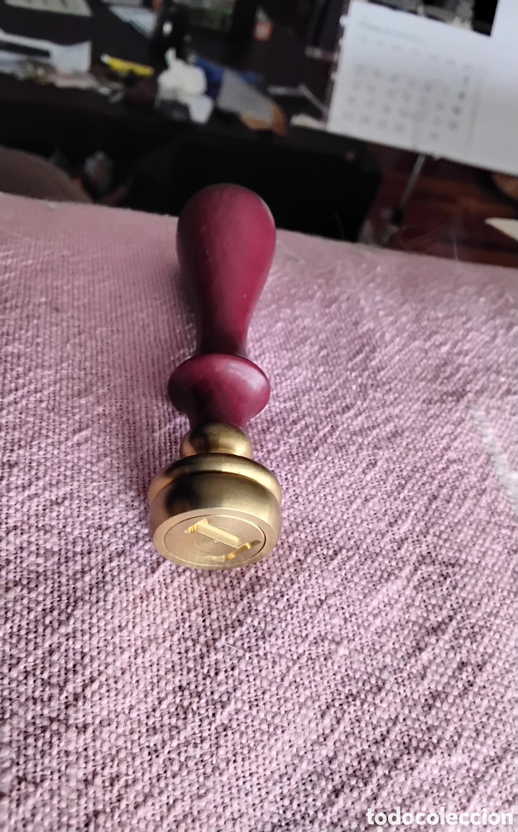 Escriban&iacute;a: Tampon de lat&oacute;n y madera sello. - Foto 1