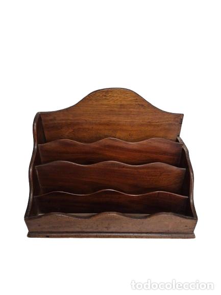 Escriban&iacute;a: Antiguo Posa Cartas - en Madera de Caoba - S. XIX