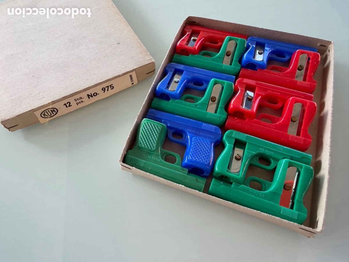 Escriban&iacute;a: LOTE 12 SACAPUNTAS KUM PISTOLA CAJA ORIGINAL