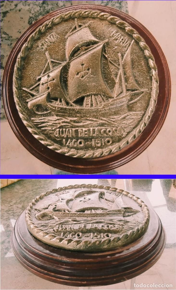 Escriban&iacute;a: PISAPAPELES PLACA CONMEMORATIVA V CENTENARIO DE JUAN DE LA COSA CAPITAN DEL SANTA MARIA CON COLON