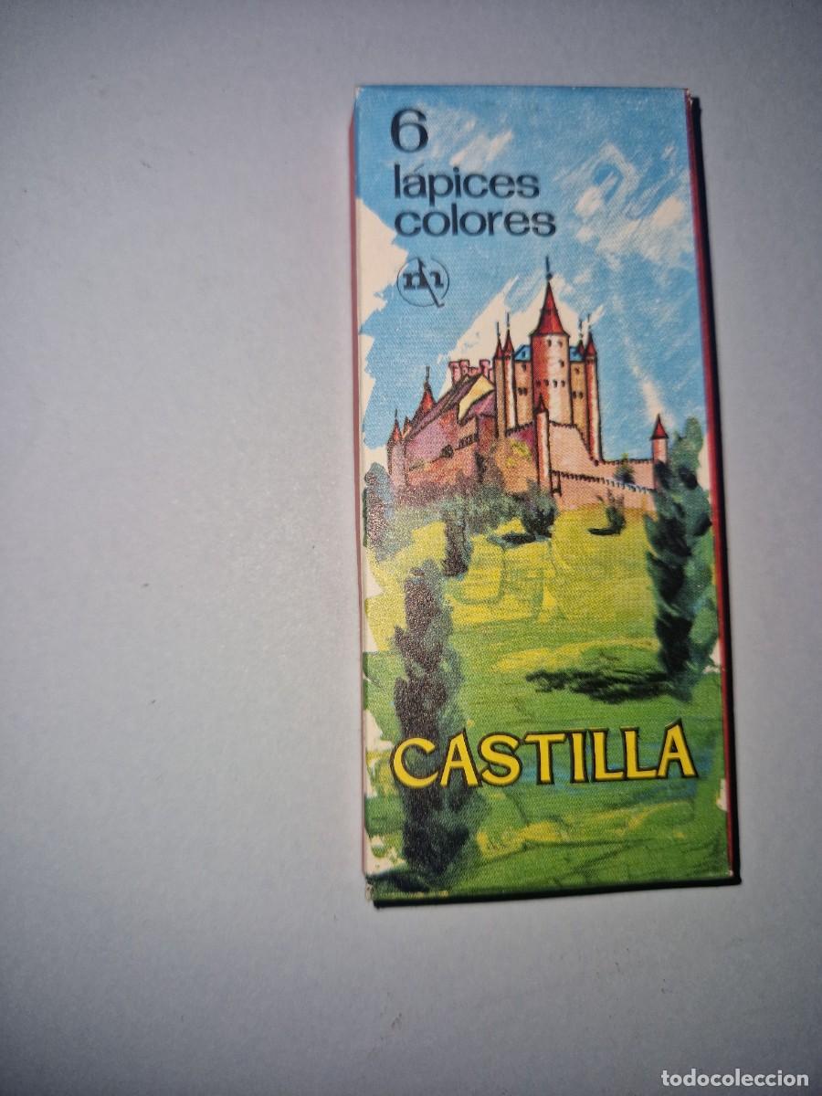 Escriban&iacute;a: 6 LAPICES DE COLORES, MARCA CASTILLA , ANTIGUA CAJA DE PINTURAS