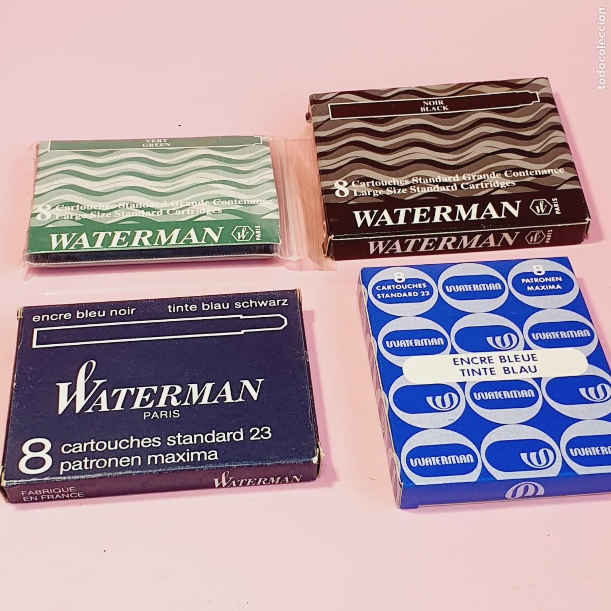 Escriban&iacute;a: 31*LOTE 4 CAJAS-CARTUCHOS GRANDES-WATERMAN-ESTANDARD 23-NUEVOS-VER FOTOGRAF&Iacute;AS-COLECCIONISTAS.