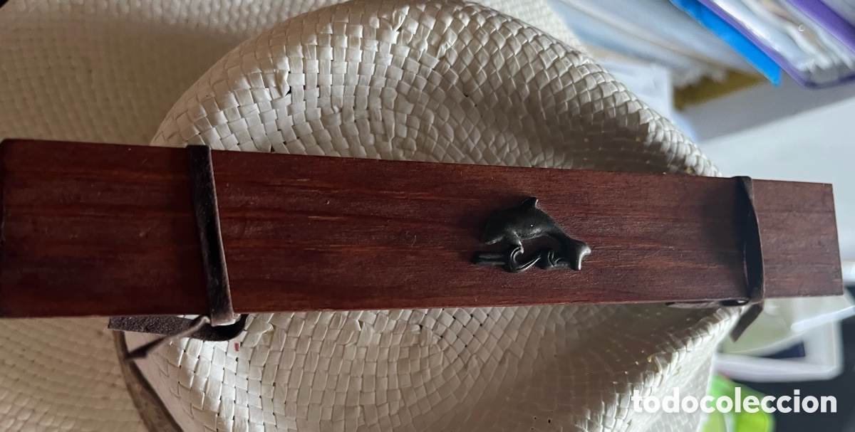 Escriban&iacute;a: Estuche de madera con pluma de tintero vintage - Foto 3