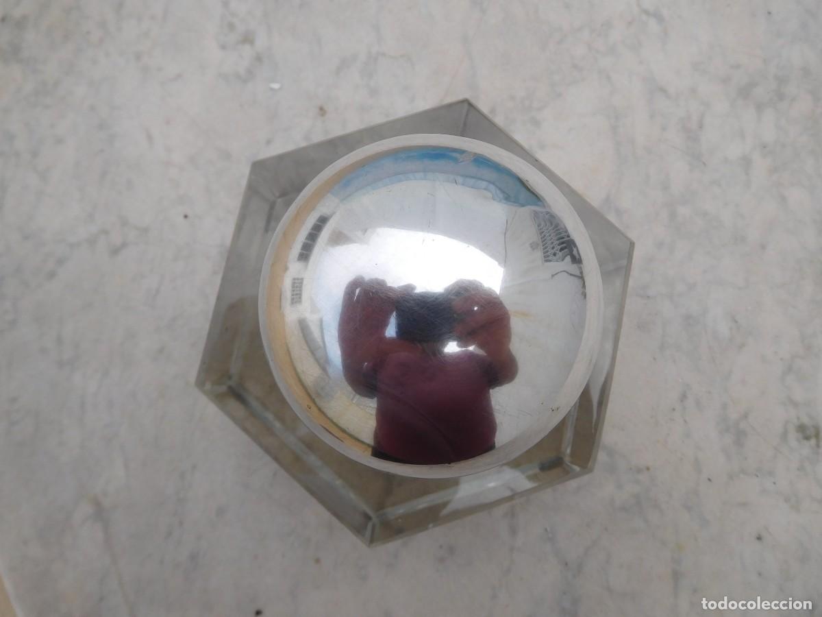 Escriban&iacute;a: Tintero alem&aacute;n antiguo de cristal y plata de Wilhelm Binder - Foto 3