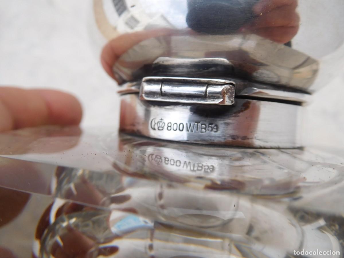 Escriban&iacute;a: Tintero alem&aacute;n antiguo de cristal y plata de Wilhelm Binder - Foto 5