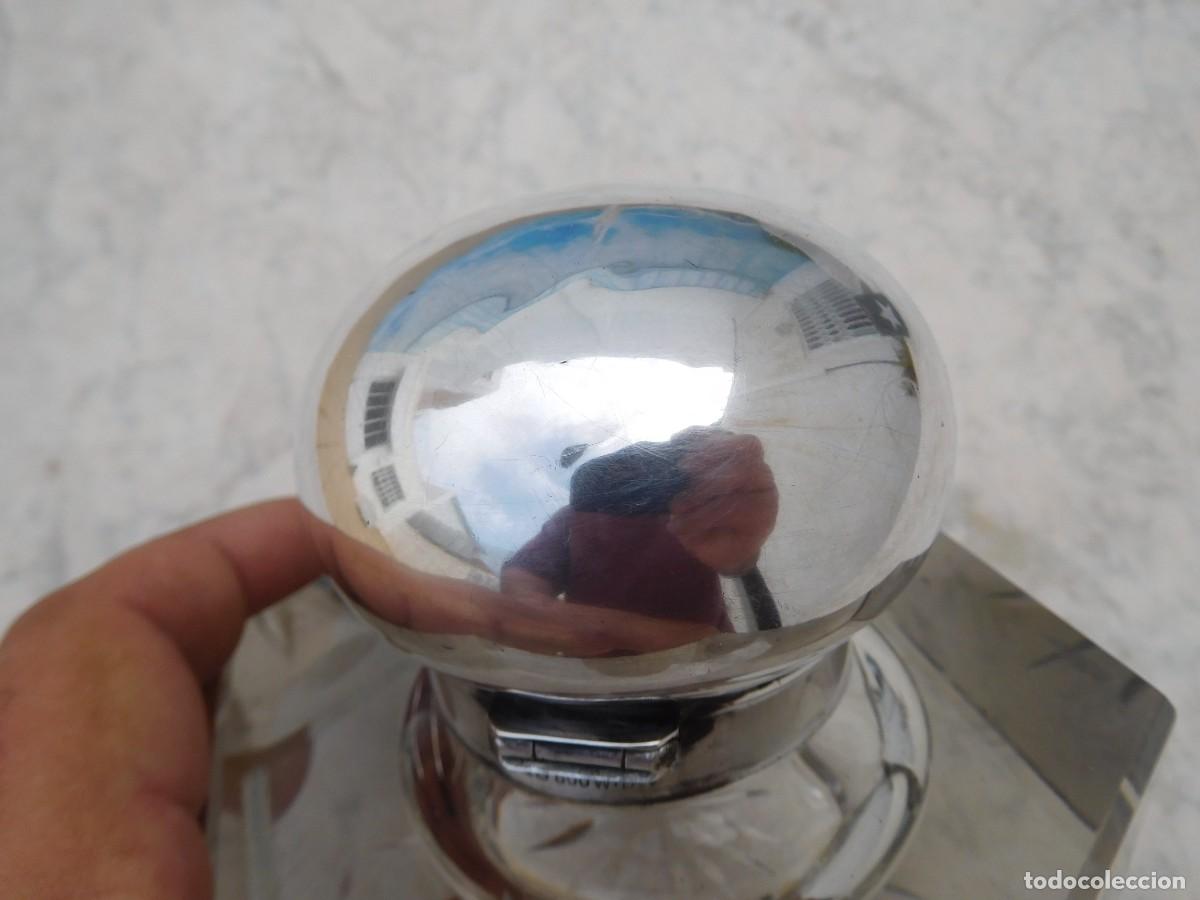 Escriban&iacute;a: Tintero alem&aacute;n antiguo de cristal y plata de Wilhelm Binder - Foto 7