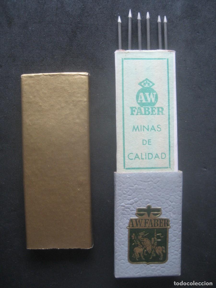 Escriban&iacute;a: ANTIGUO ESTUCHE DE CARTON CON 6 MINAS DE GRAFITO PARA LAPICEROS. A.W. FABER CASTELL