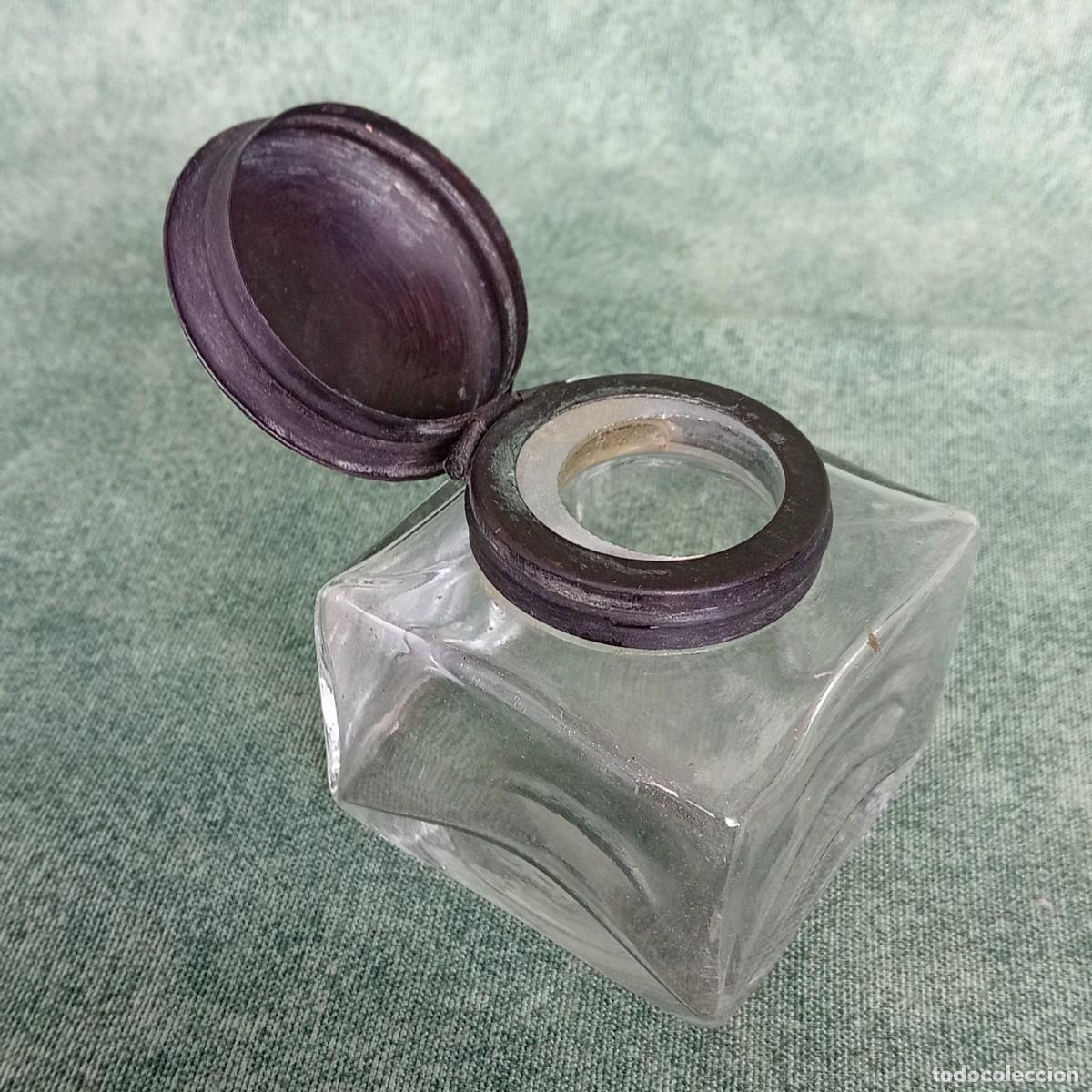 Escriban&iacute;a: ANTIGUO TINTERO DE CRISTAL - Foto 3