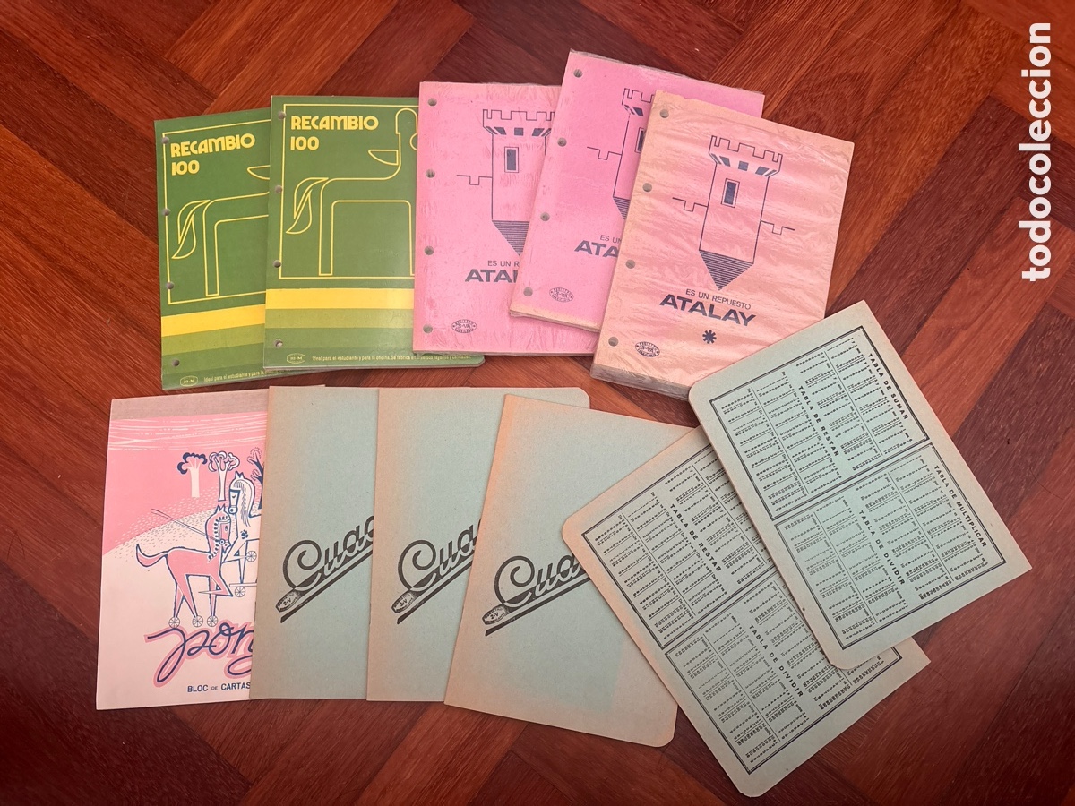 Escriban&iacute;a: Lote de recambios y cuadernos, libretas a&ntilde;os 70 sin usar (A17)