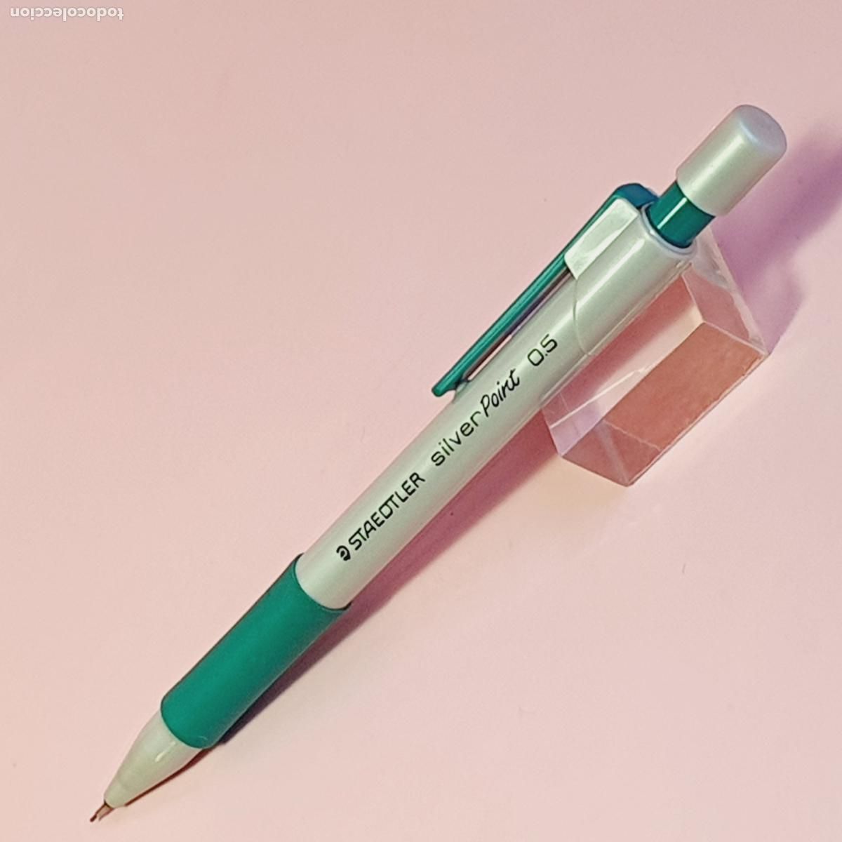 Escriban&iacute;a: PORTAMINAS+ TUBO MINAS-STAEDTLER SILVER POINT 0,5-N&Aacute;CAR PLATEADO+VERDE-N.O.S.-VER FOTOGRAF&Iacute;AS.