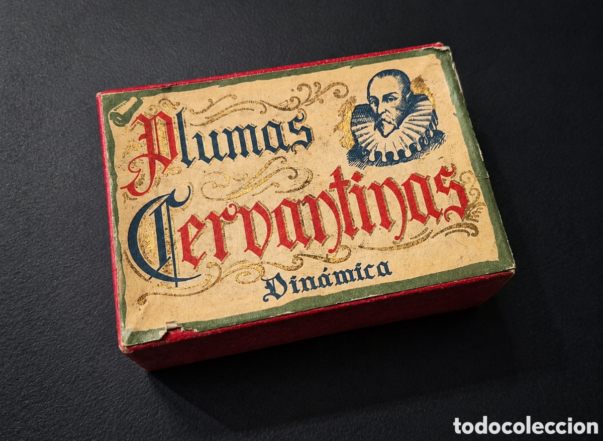 Escriban&iacute;a: Caja antigua Plumas Cervantinas Din&aacute;mica plumas y plumines
