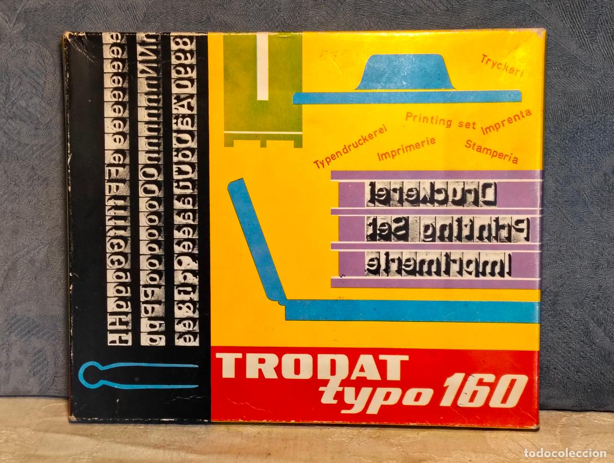 Escriban&iacute;a: Imprentilla tamp&oacute;n marca Trodat typo 160 caja original letras n&uacute;meros, pinzas almohadilla a&ntilde;os 70